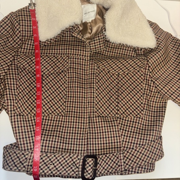 Avec Les Filles Sz XL Coat Jacket Faux Fur Teddy Sherpa Button Buckle Houndstoot - Picture 8 of 9